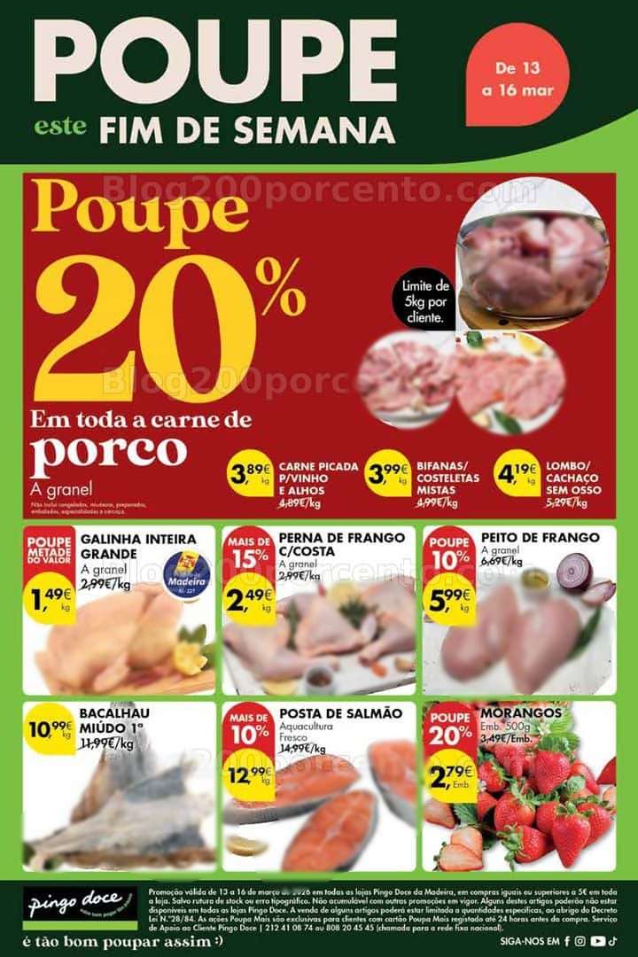 Antevisão Folheto PINGO DOCE Madeira Promoções Fim de Semana - 13 a 16 março