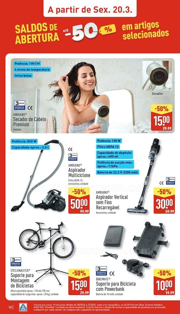 Antevisão Folheto ALDI Saldos Abertura Promoções de 20 a 27 março