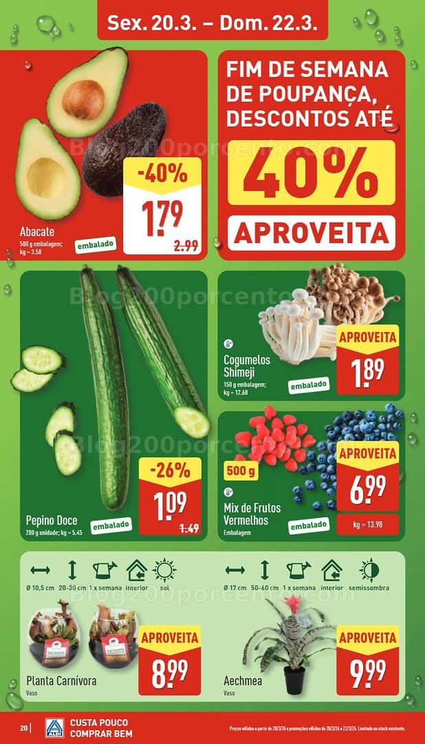 Antevisão Folheto ALDI Saldos Abertura Promoções de 20 a 27 março