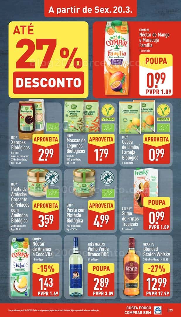 Antevisão Folheto ALDI Saldos Abertura Promoções de 20 a 27 março