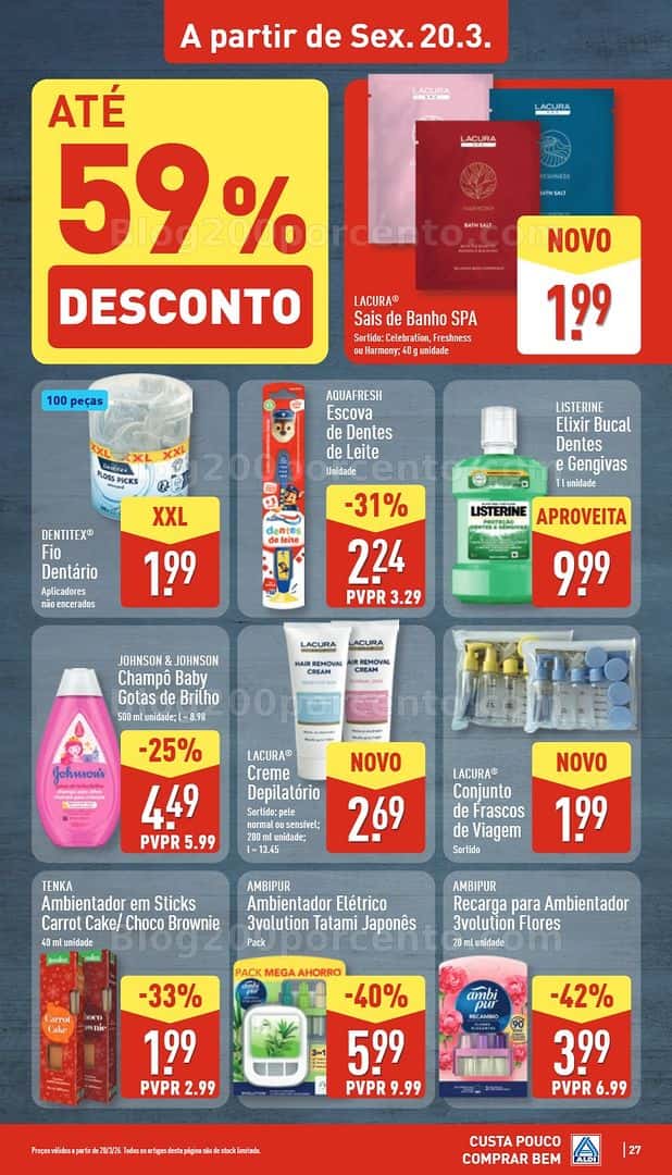 Antevisão Folheto ALDI Saldos Abertura Promoções de 20 a 27 março