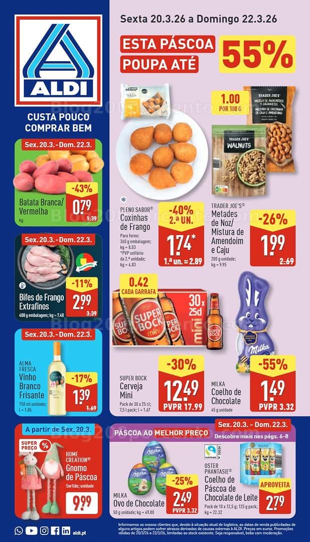 Antevisão Folheto ALDI Saldos Abertura Promoções de 20 a 27 março