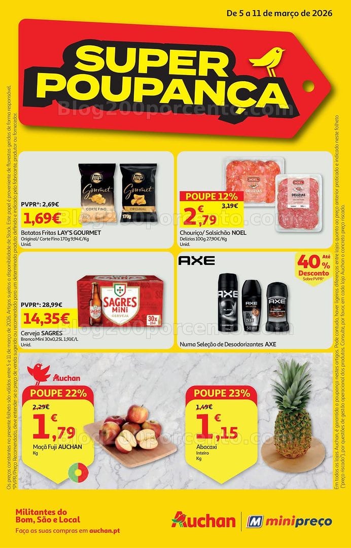 Antevisão Folheto AUCHAN - MINIPREÇO Promoções de 5 a 11 março