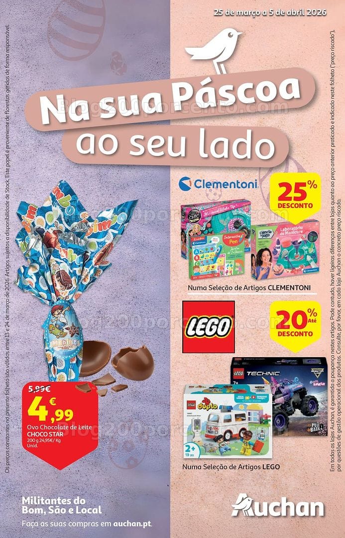 Antevisão Folheto AUCHAN Páscoa Promoções de 25 março a 5 abril