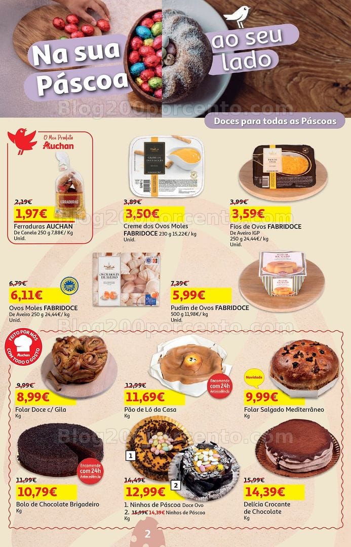 Antevisão Folheto AUCHAN Páscoa Promoções de 25 março a 5 abril