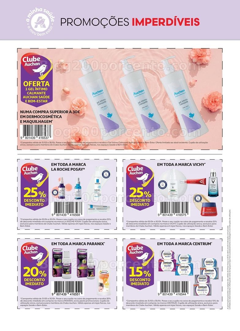 Antevisão Folheto AUCHAN Saúde e Bem Estar Promoções de 31 março a 30 abril
