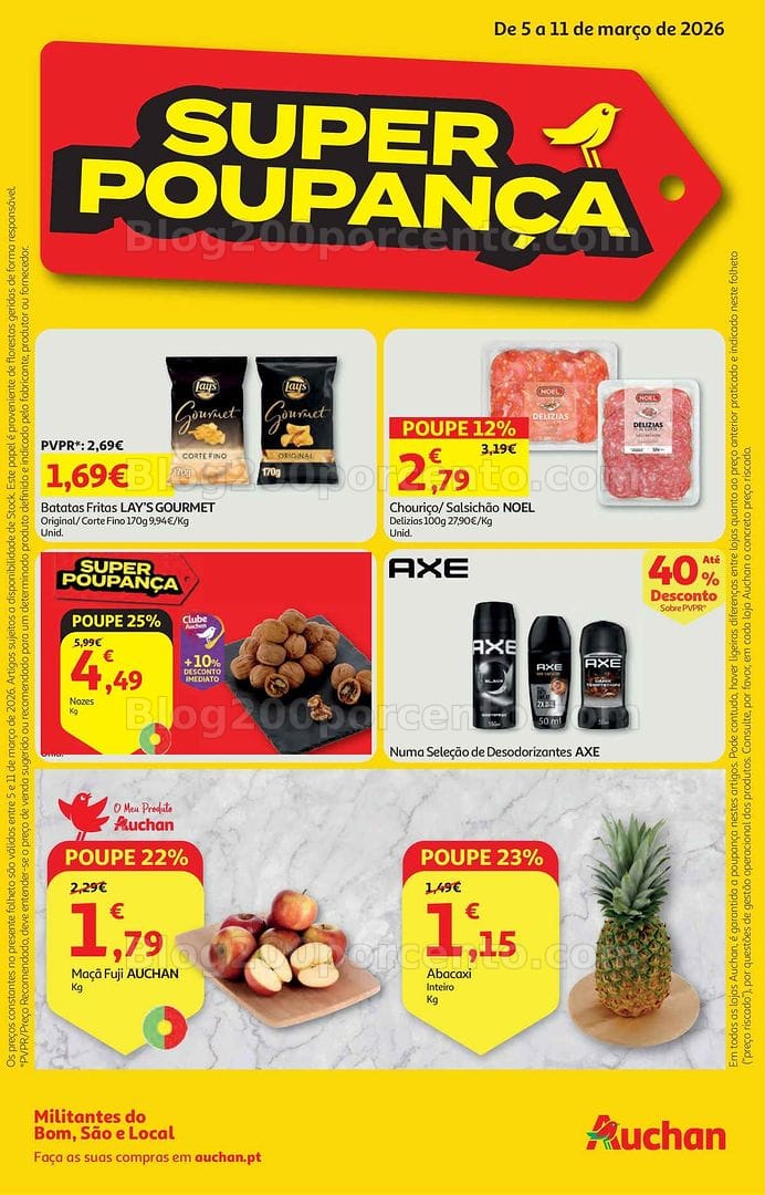 Antevisão Folheto AUCHAN Super Poupança Promoções de 5 a 11 março