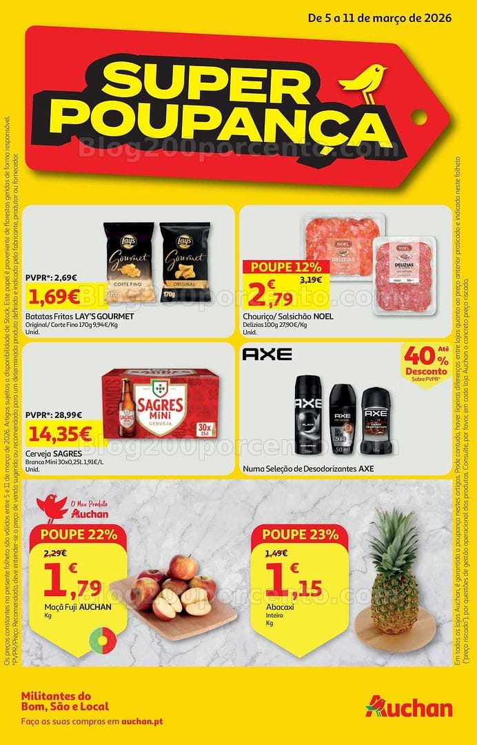 Antevisão Folheto AUCHAN Super Poupança Promoções de 5 a 11 março