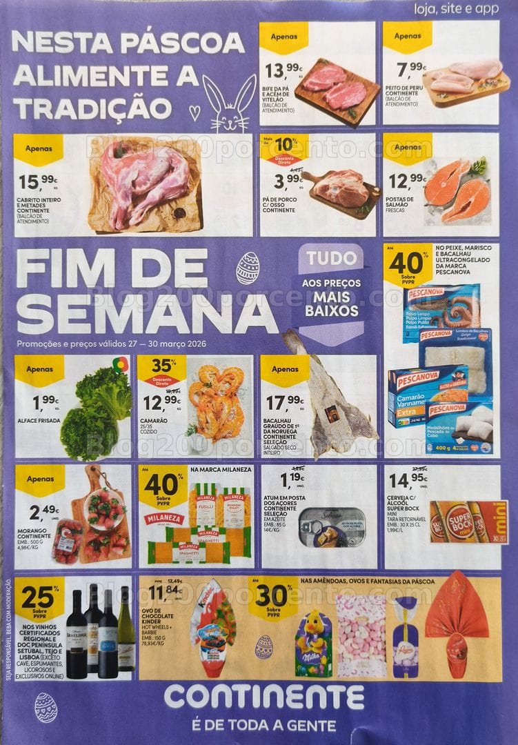 Antevisão Folheto CONTINENTE Promoções Fim de Semana - 27 a 30 março