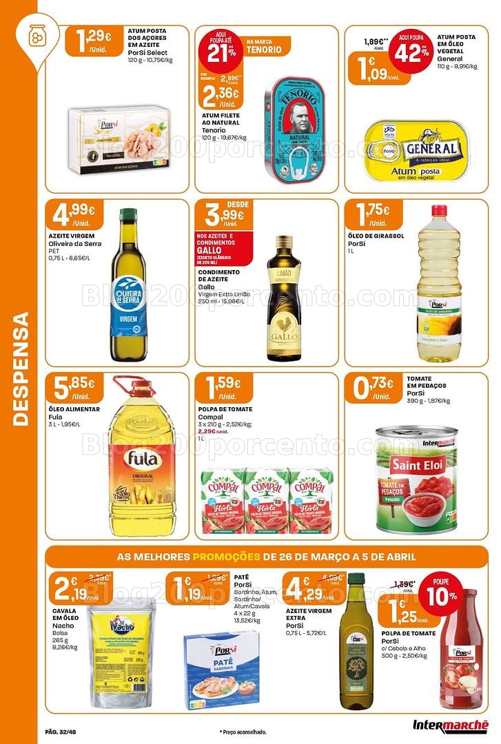 Antevisão Folheto INTERMARCHÉ Super Promoções de 26 março a 5 abril