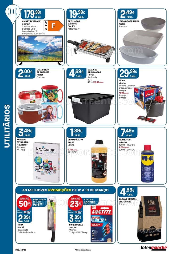 Antevisão Folheto INTERMARCHÉ Bazar Promoções de 12 a 18 março