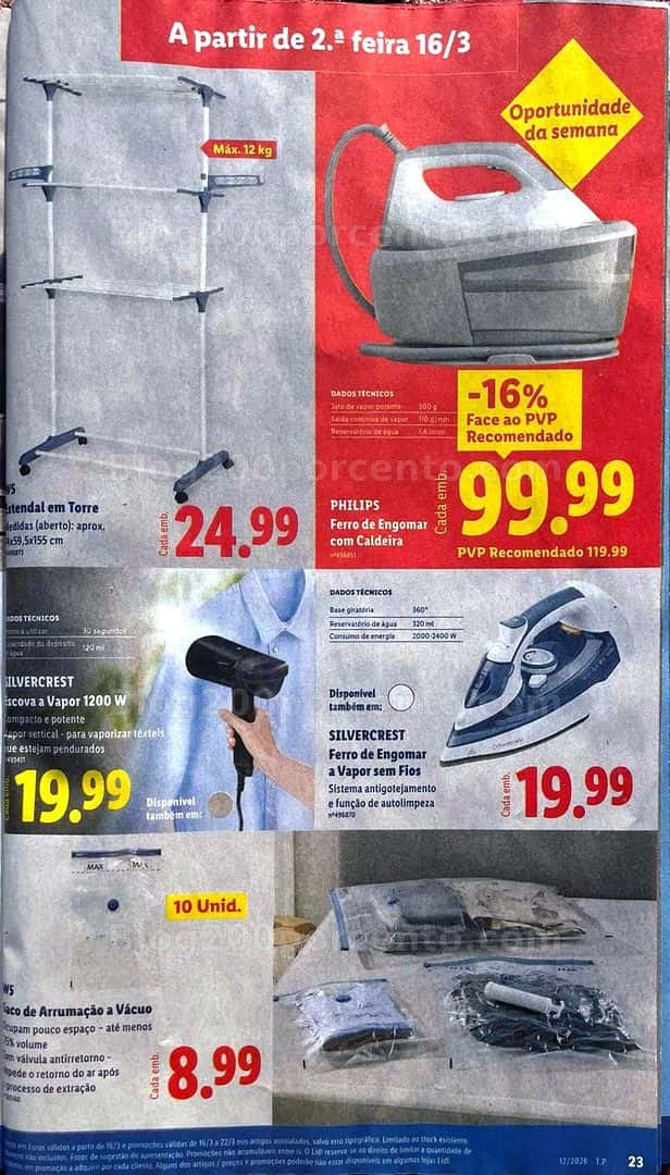 Antevisão Folheto LIDL Promoções de 16 a 22 marco