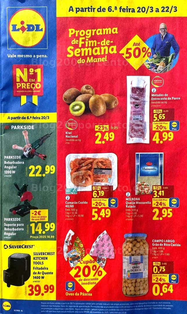 Antevisão Folheto LIDL Promoções Fim de Semana - 20 a 22 março