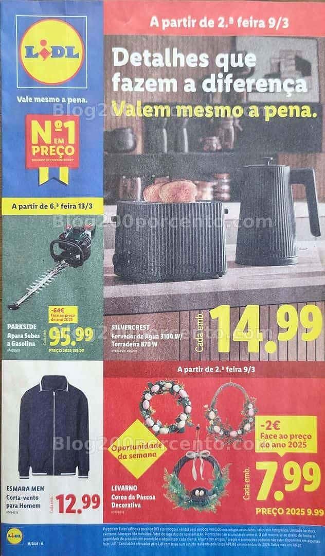 Antevisão Folheto LIDL Bazar Promoções de 9 a 19 março
