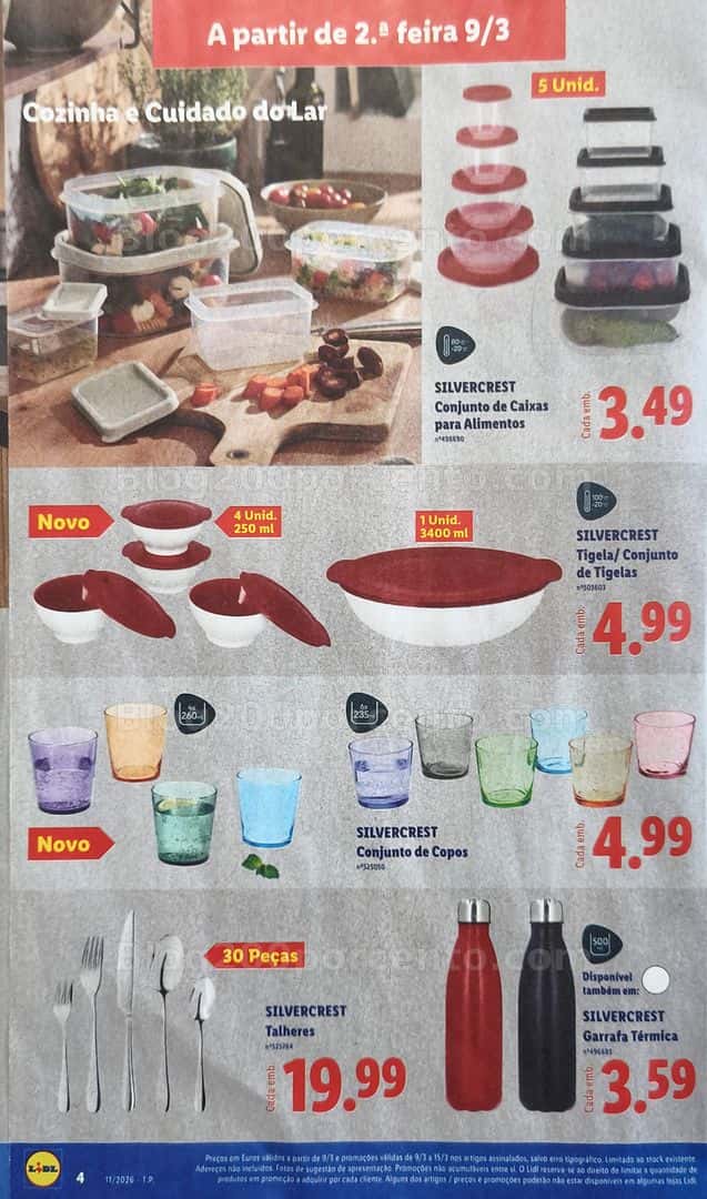 Antevisão Folheto LIDL Bazar Promoções de 9 a 19 março