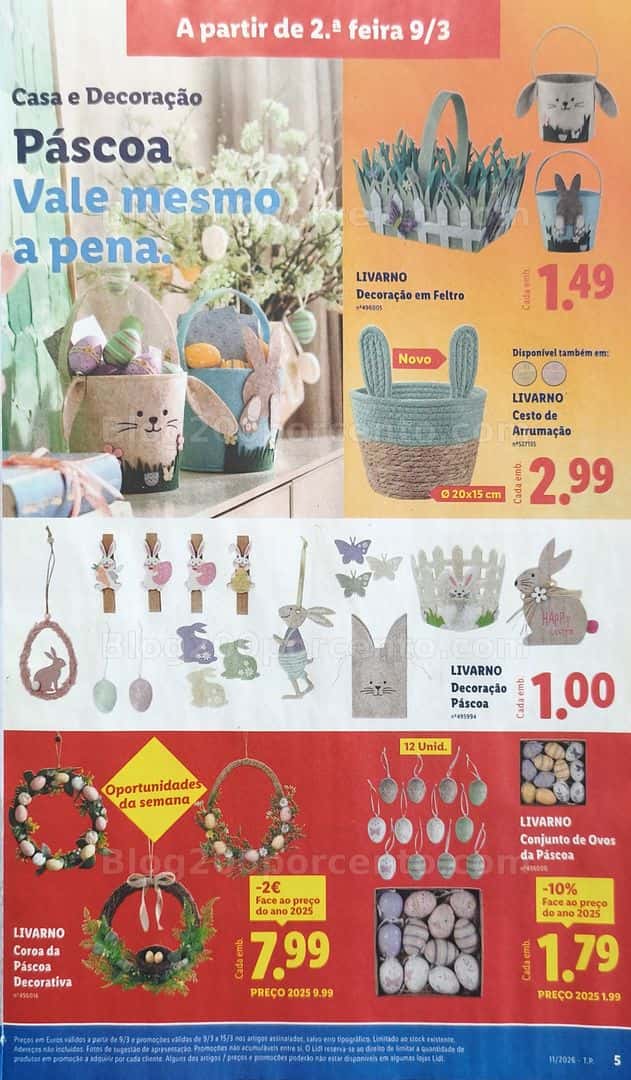 Antevisão Folheto LIDL Bazar Promoções de 9 a 19 março
