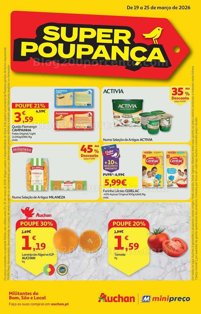 Antevisão Folheto AUCHAN - MINIPREÇO Promoções de 19 a 25 março