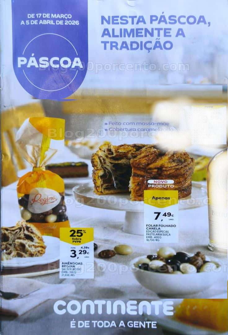 Antevisão Folheto CONTINENTE Páscoa Promoções de 17 março a 5 abril