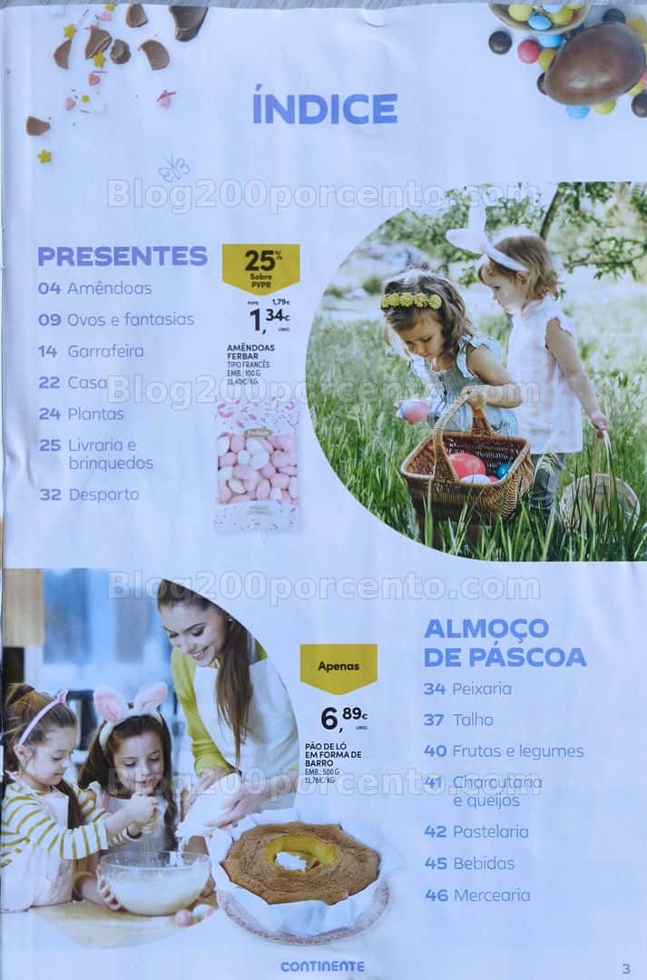 Antevisão Folheto CONTINENTE Páscoa Promoções de 17 março a 5 abril