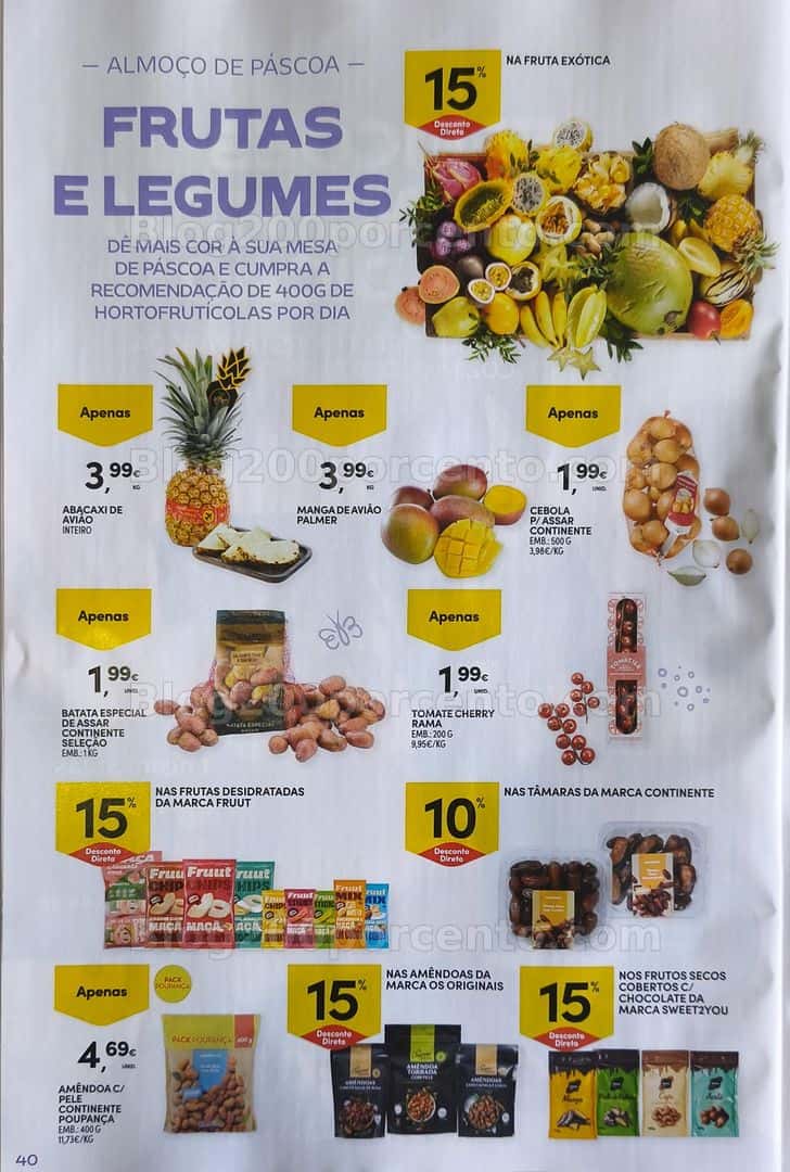 Antevisão Folheto CONTINENTE Páscoa Promoções de 17 março a 5 abril