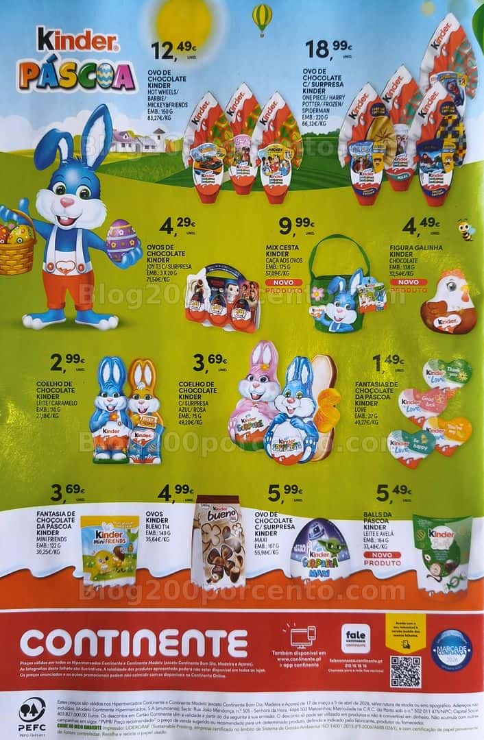 Antevisão Folheto CONTINENTE Páscoa Promoções de 17 março a 5 abril