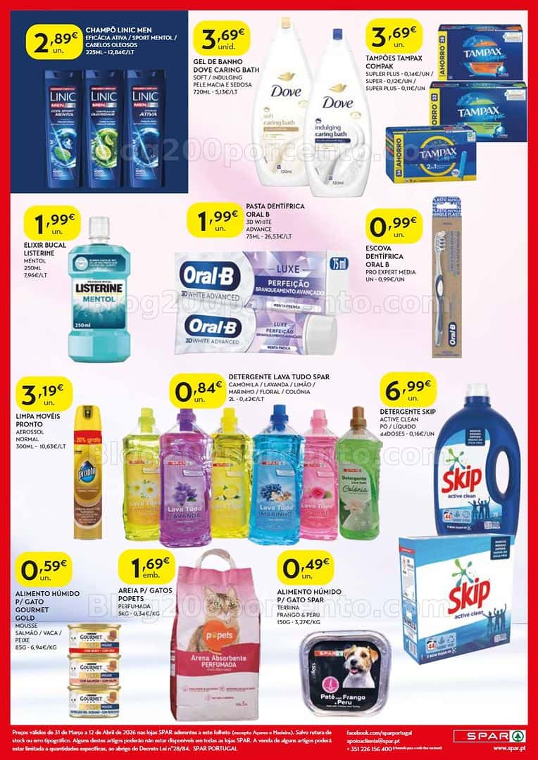 Antevisão Folheto SPAR Promoções de 31 março a 12 abril