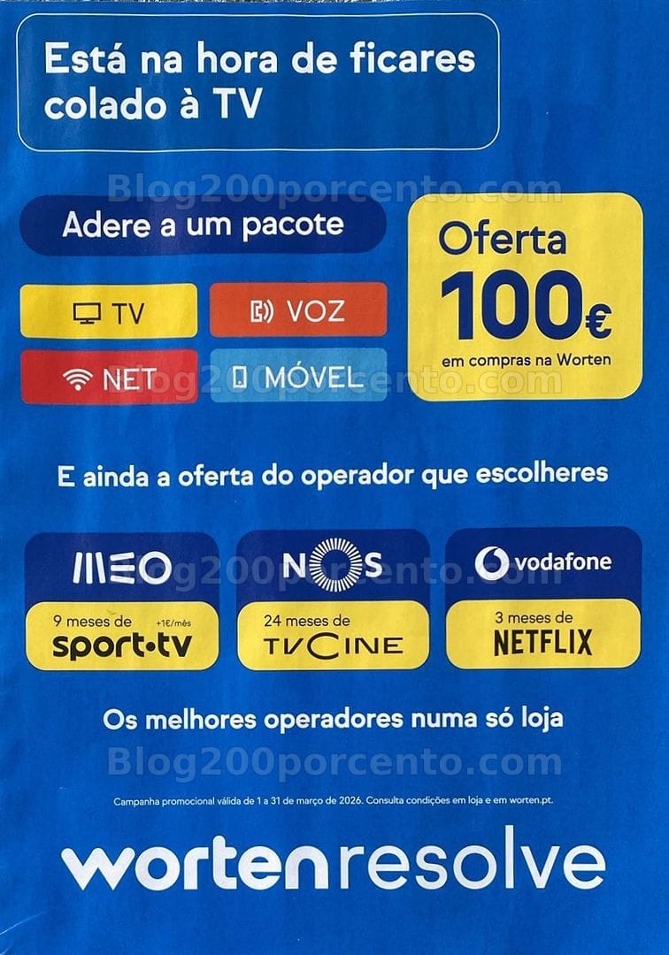 Antevisão Folheto WORTEN Mobile Promoções até 31 março