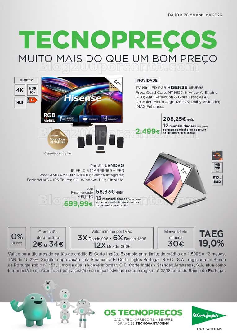 Antevisão Folheto EL CORTE INGLÉS Tecnologia Promoções até 26 abril