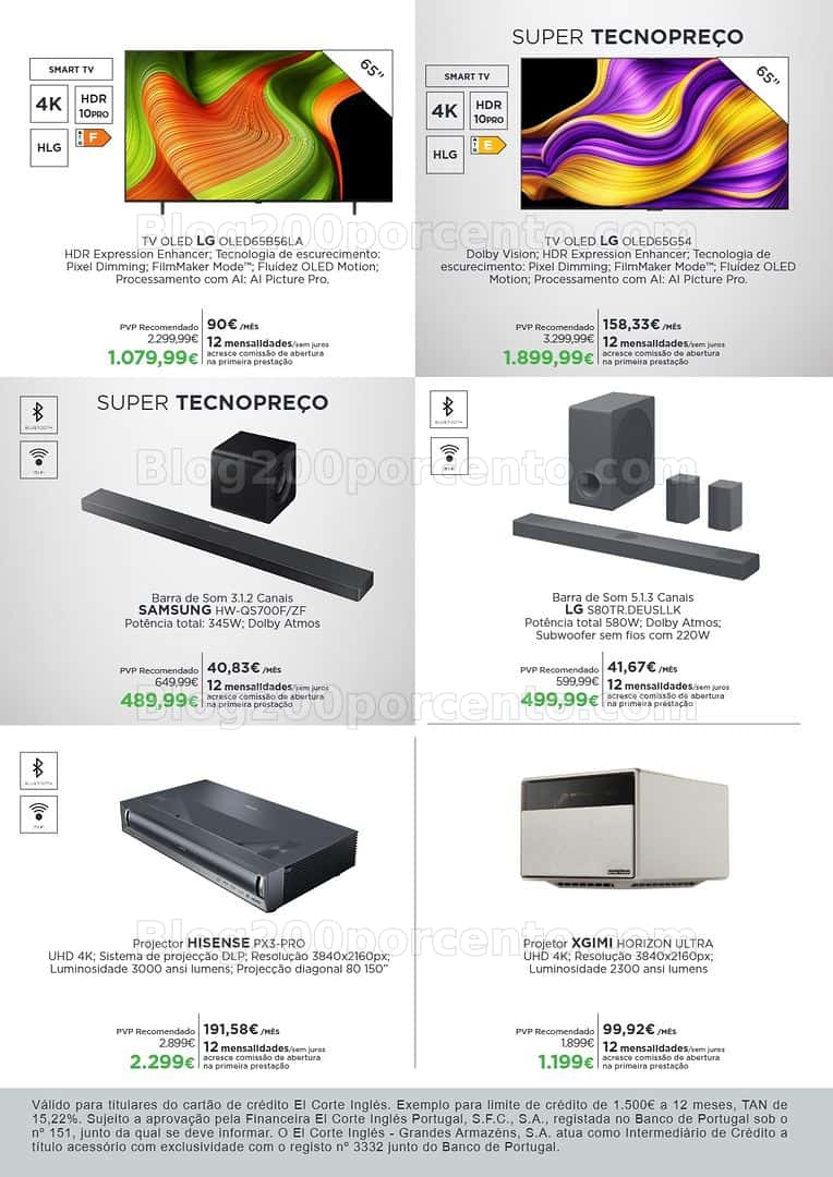 Antevisão Folheto EL CORTE INGLÉS Tecnologia Promoções até 26 abril