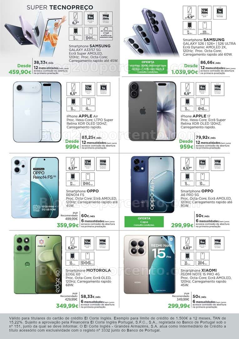 Antevisão Folheto EL CORTE INGLÉS Tecnologia Promoções até 26 abril