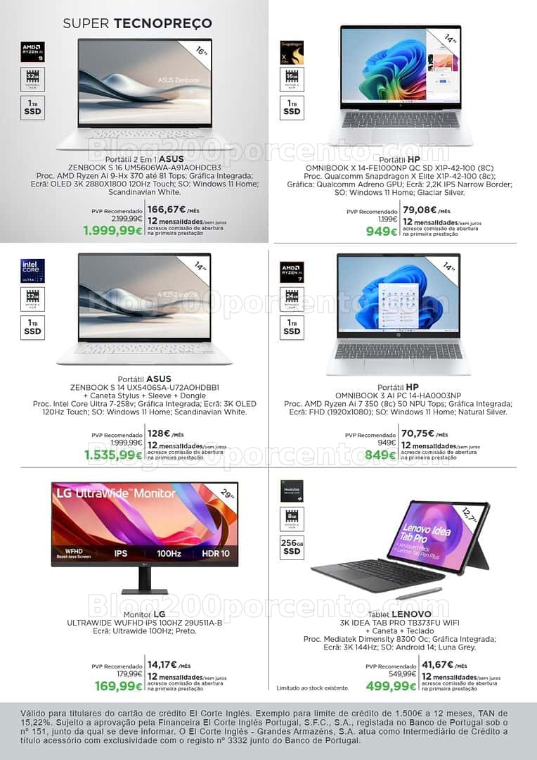 Antevisão Folheto EL CORTE INGLÉS Tecnologia Promoções até 26 abril