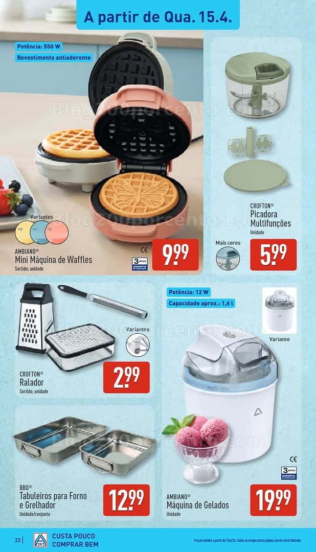 Antevisão Folheto ALDI Cozinha Promoções de 15 a 19 abril