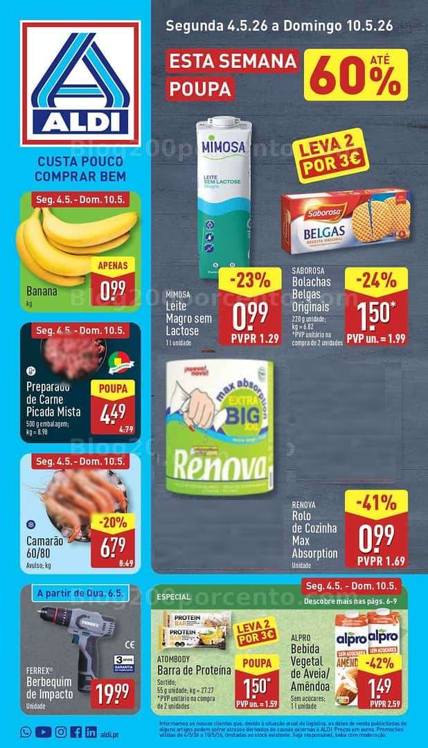 Antevisão Folheto ALDI Promoções de 4 a 10 maio