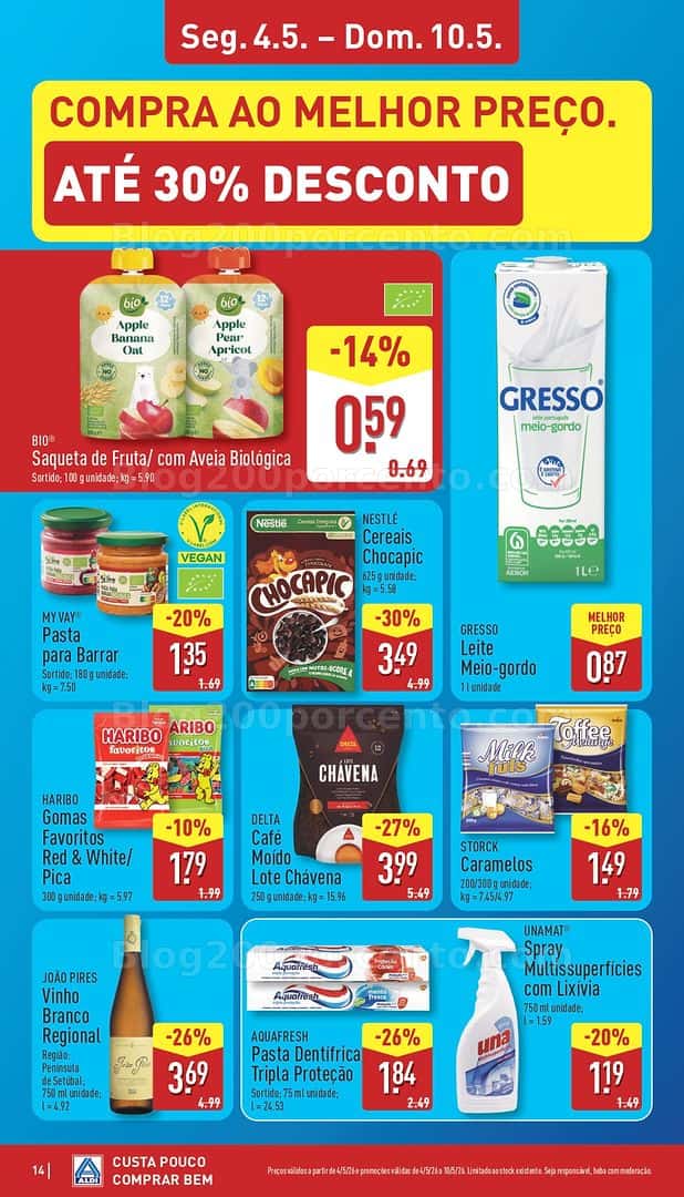 Antevisão Folheto ALDI Promoções de 4 a 10 maio