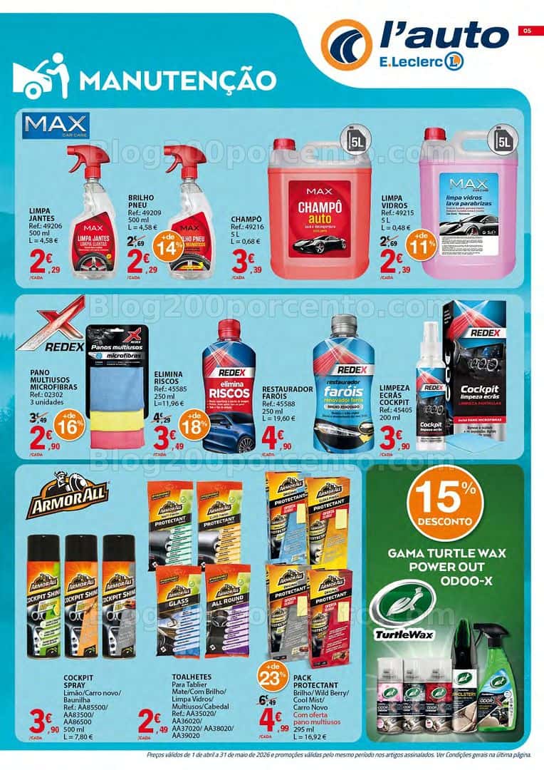 Antevisão Folheto E-LECLERC Auto Promoções de 1 abril a 31 maio