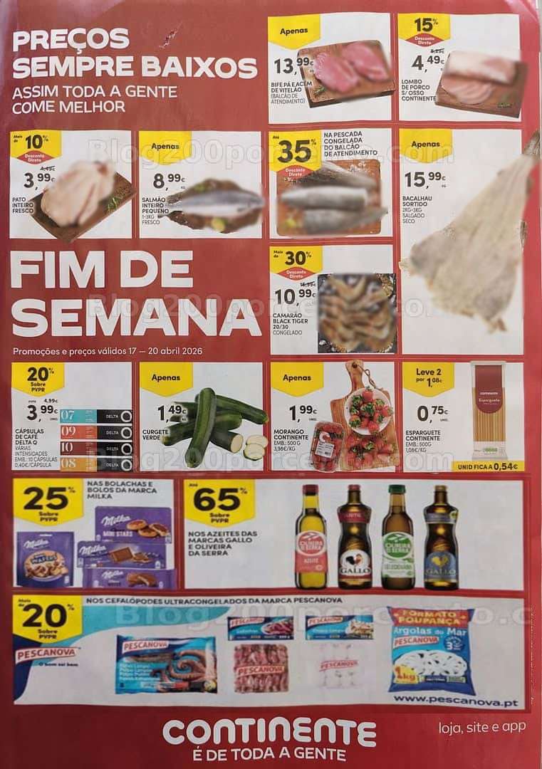 Antevisão Folheto CONTINENTE Promoções Fim de Semana - 17 a 20 abril