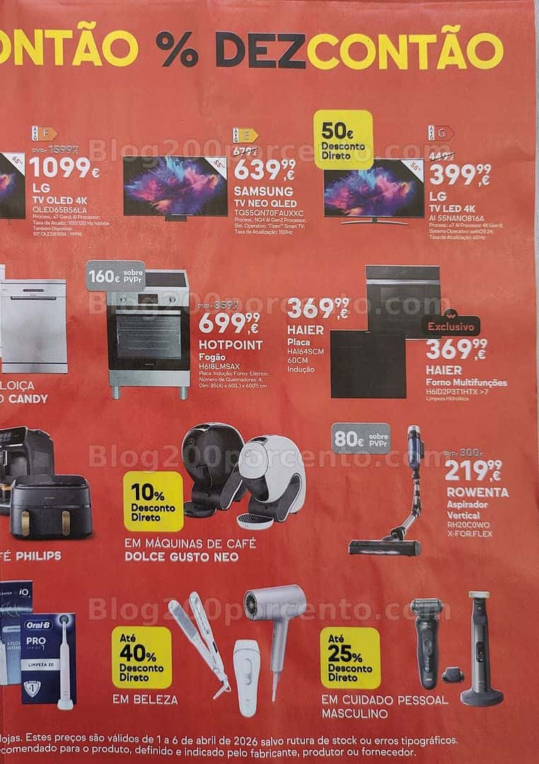 Antevisão Folheto WORTEN Dezcontão Promoções de 1 a 6 abril