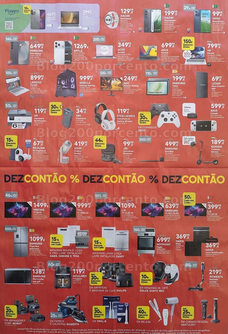 Antevisão Folheto WORTEN Dezcontão Promoções de 1 a 6 abril