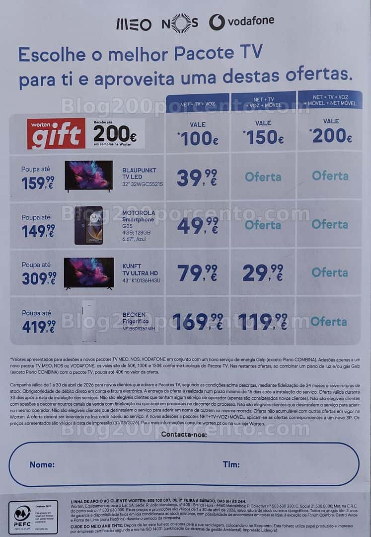 Antevisão Folheto WORTEN Mobile Promoções até 30 abril