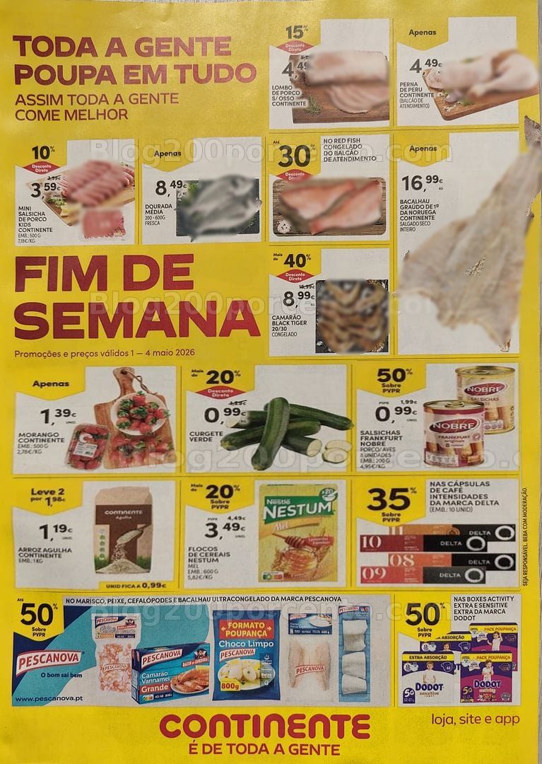 Antevisão Folheto CONTINENTE Promoções Fim de Semana - 1 a 4 maio