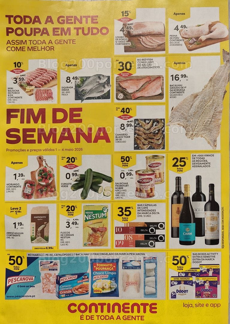 Antevisão Folheto CONTINENTE Promoções Fim de Semana - 1 a 4 maio