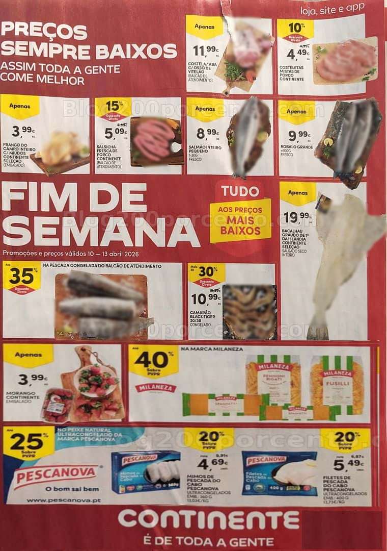 Antevisão Folheto CONTINENTE Promoções Fim de Semana - 10 a 13 abril