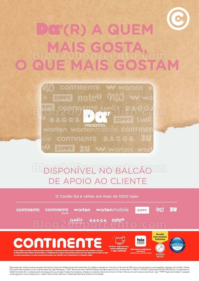 Antevisão Folheto CONTINENTE Especial Dia da Mãe Promoções de 14 abril a 3 maio
