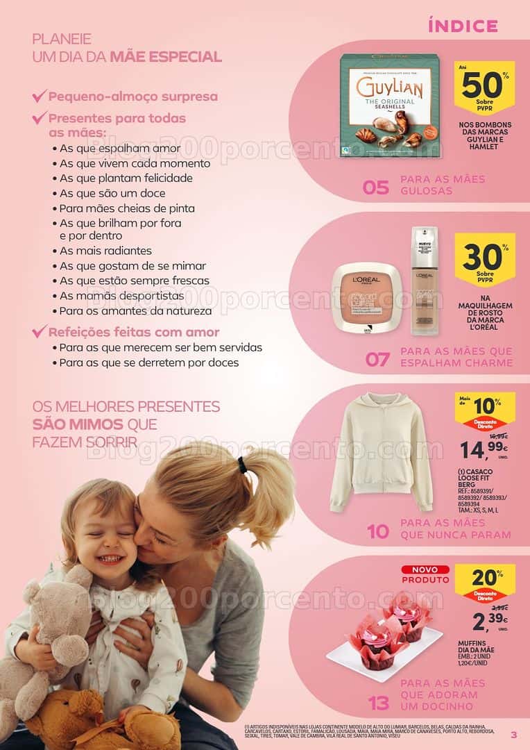 Antevisão Folheto CONTINENTE Especial Dia da Mãe Promoções de 14 abril a 3 maio
