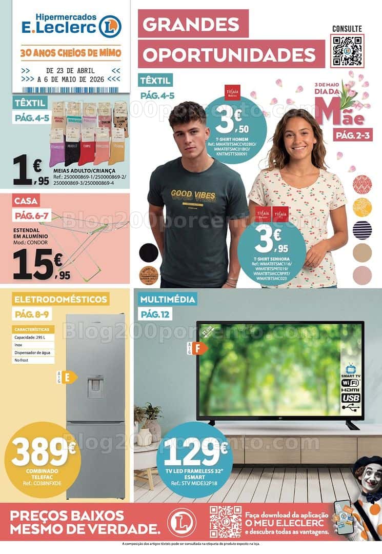 Antevisão Folheto E-LECLERC Bazar Promoções de 23 abril a 6 maio