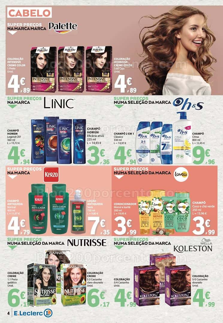 Antevisão Folheto E-LECLERC Beleza Promoções de 7 a 19 abril
