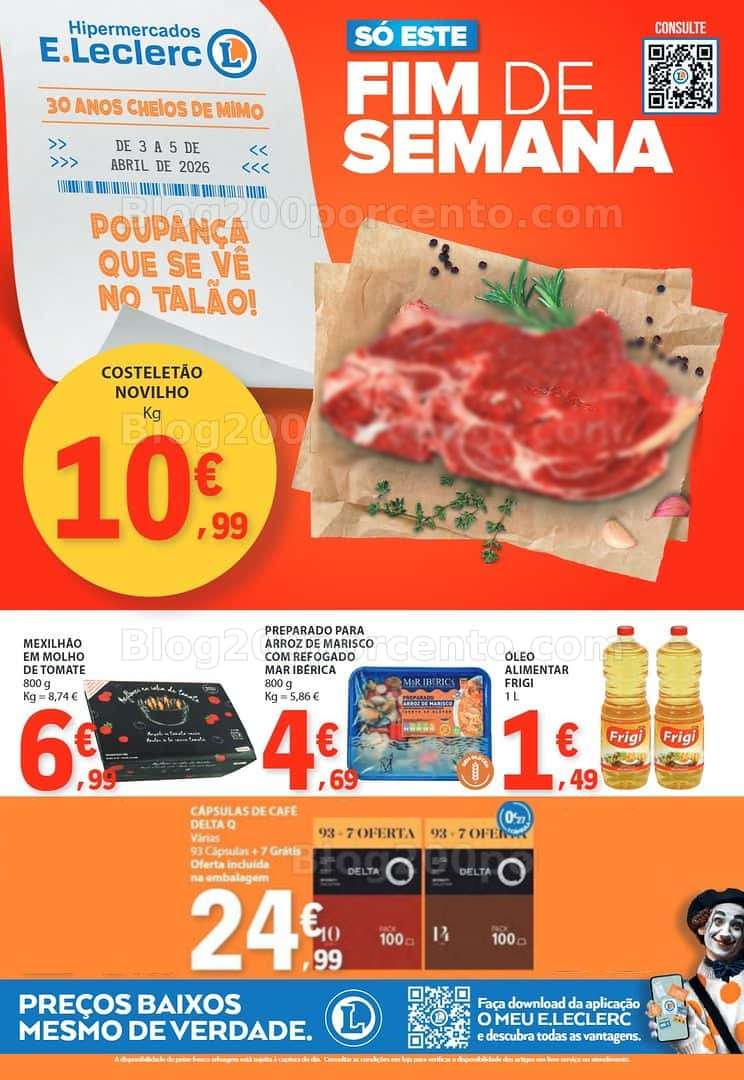 Antevisão Folheto E-LECLERC Promoções Fim de Semana - 3 a 5 abril