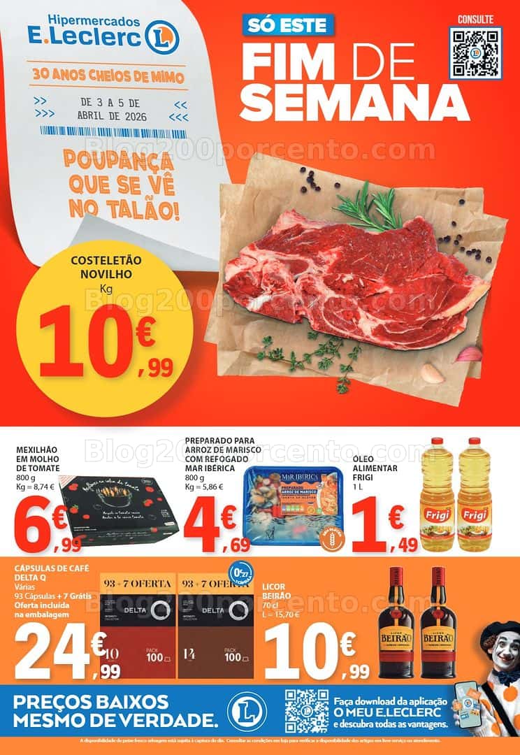 Antevisão Folheto E-LECLERC Promoções Fim de Semana - 3 a 5 abril