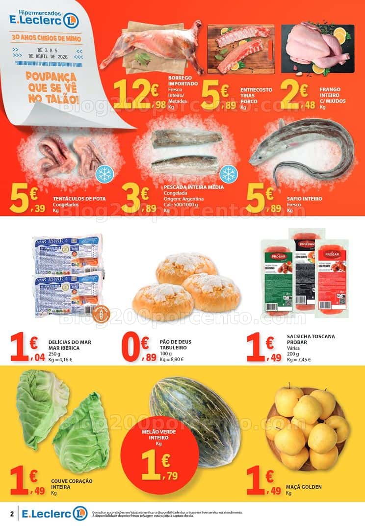 Antevisão Folheto E-LECLERC Promoções Fim de Semana - 3 a 5 abril