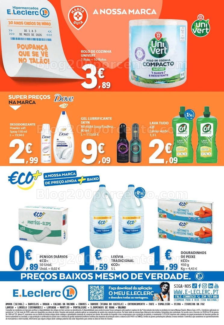 Antevisão Folheto E-LECLERC Fim de Semana Promoções de 1 a 3 maio